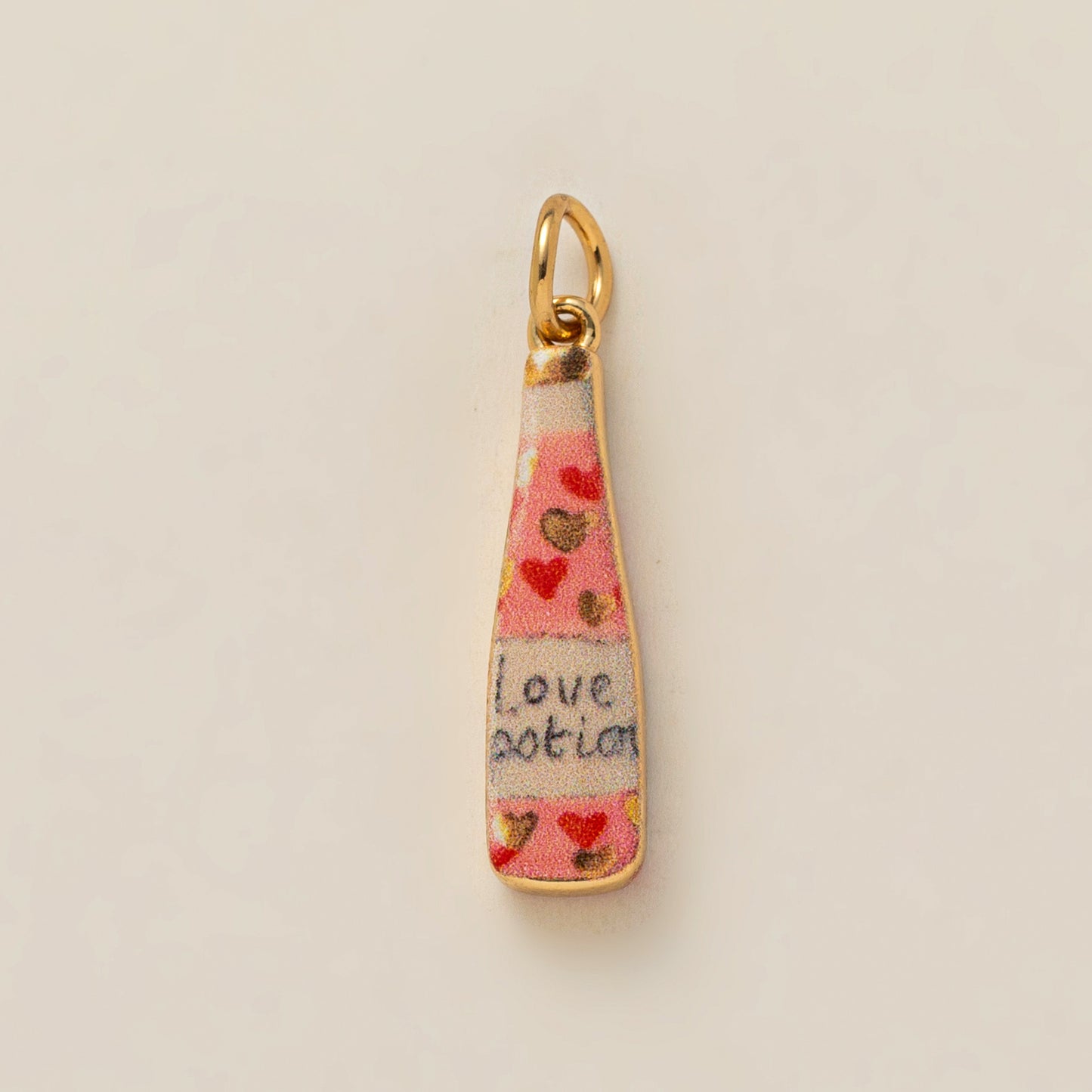 Heart Shaped Brass Charm Bar Pendant