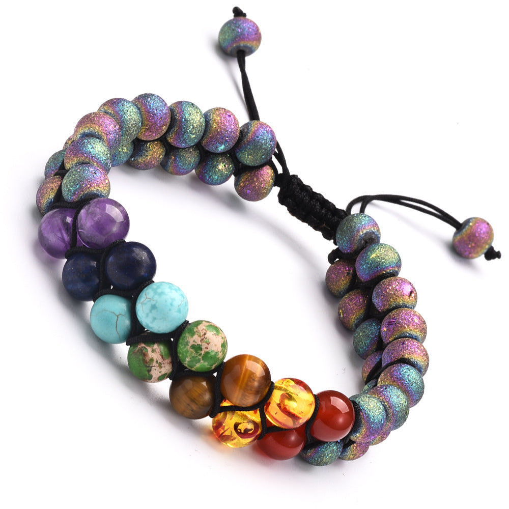 Sweet Geometric Matte Agate Turquoise Woven Bracelet Unisex Yoga Jewelry