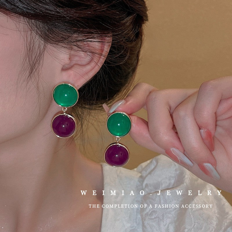 Orecchini a goccia in stile vintage a forma di acqua che cola da donna con perni in metallo placcato ed elegante estetica retrò