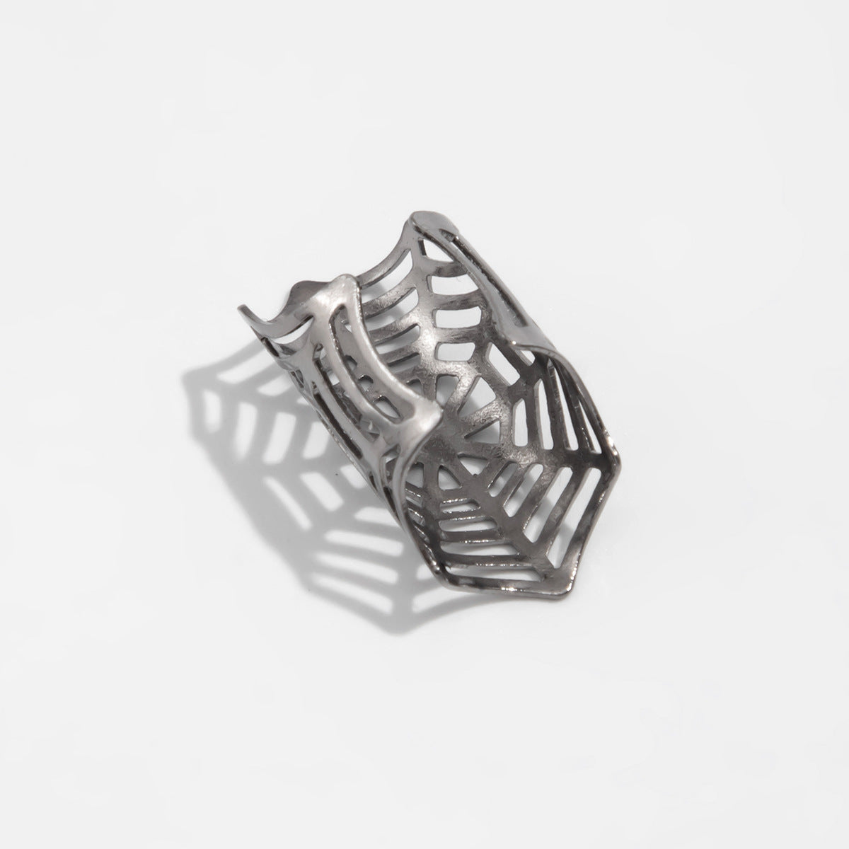 Gothic Sweet Punk Spiderweb Geometric Ear Cuffs for Women with Electroplated Metal Finish