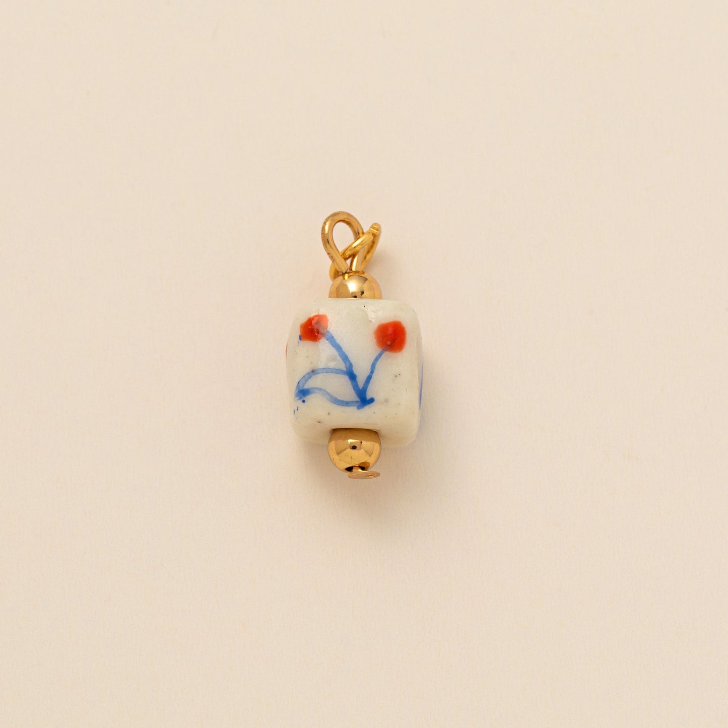 Minimalist Floral Pattern Brass PVD Plated Charm Bar