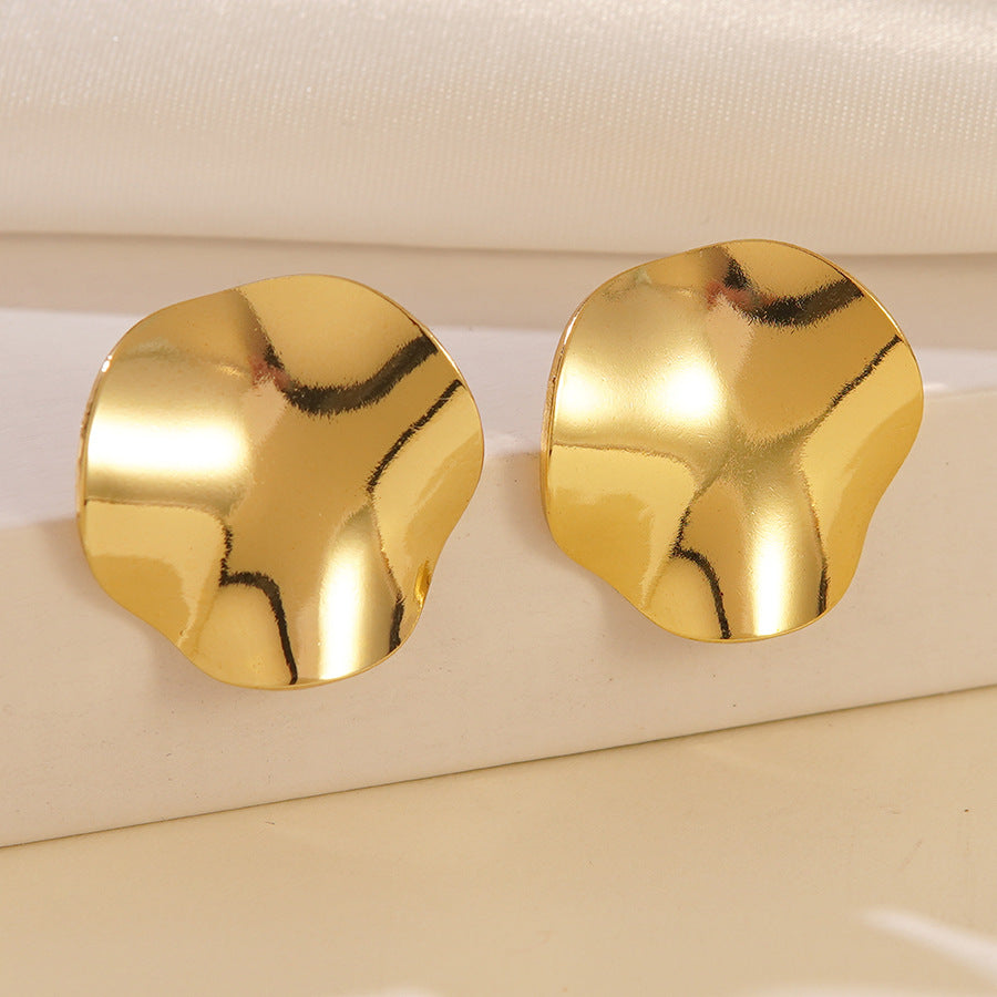 Elegant Floral Geometric Stainless Steel Earrings for Women