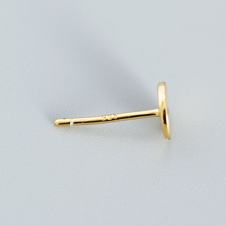 Orecchini a perno con design geometrico floreale, placcati in argento sterling 925, minimalisti ed eleganti, per donna