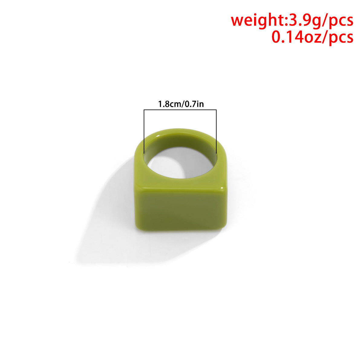 Minimalist Geometric Square Resin Ring for Women