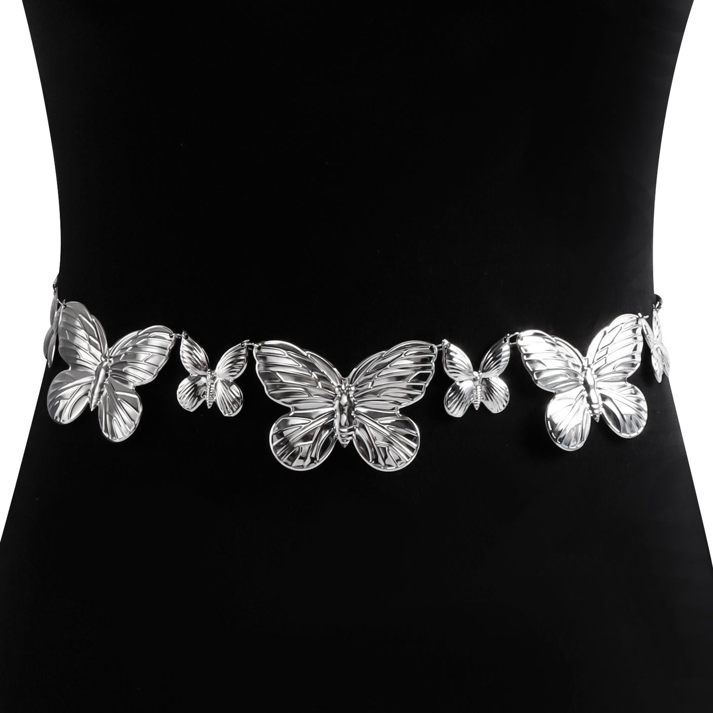 Casual Punk Striped Butterfly Metal Body Chain for Women