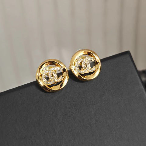 Luxury Gold Plated Double C Letter Pearl Ball Chain Necklace for Women