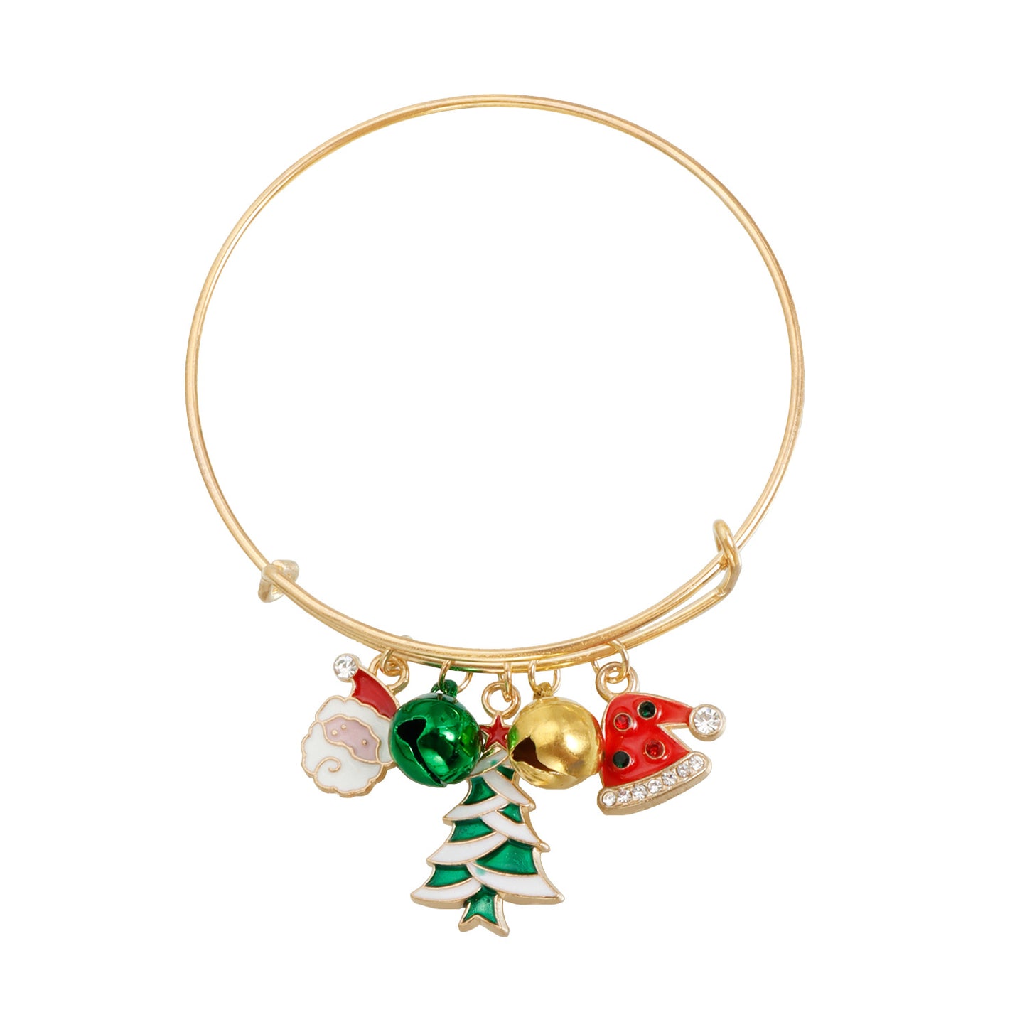 Cartoon Alloy Plated Bow Bracelet with Christmas Bell Charm