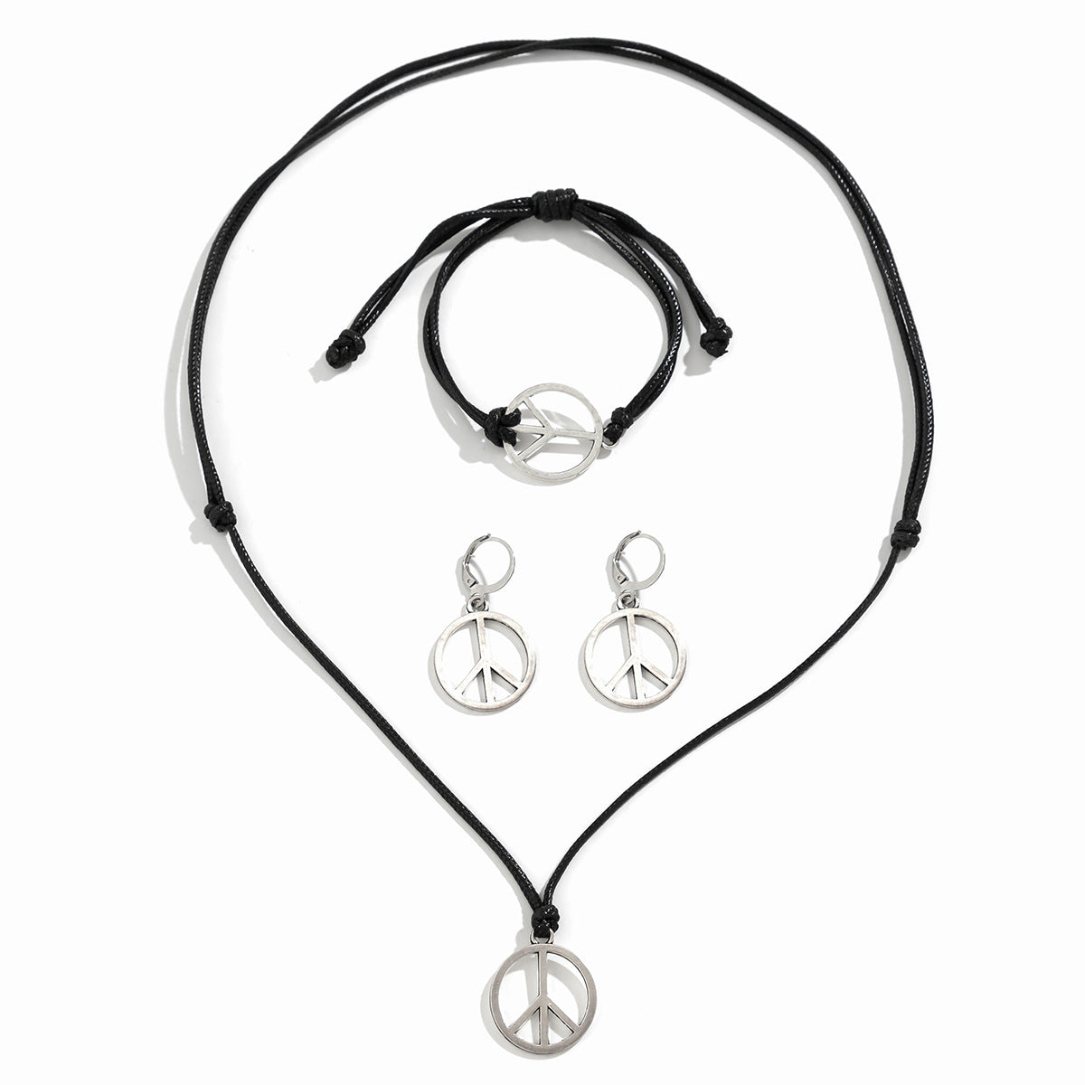 Plated Alloy Star Geometric Pendant Curb Chain Necklace Set for Women