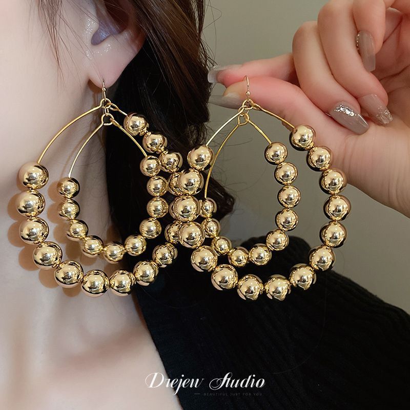 Orecchini a Cerchio Geometrici in Ferro Placcato Argento da Donna, Stile Minimalista Casual per Ufficio, Gioielli Eleganti di Ispirazione Vintage per Tutti i Giorni