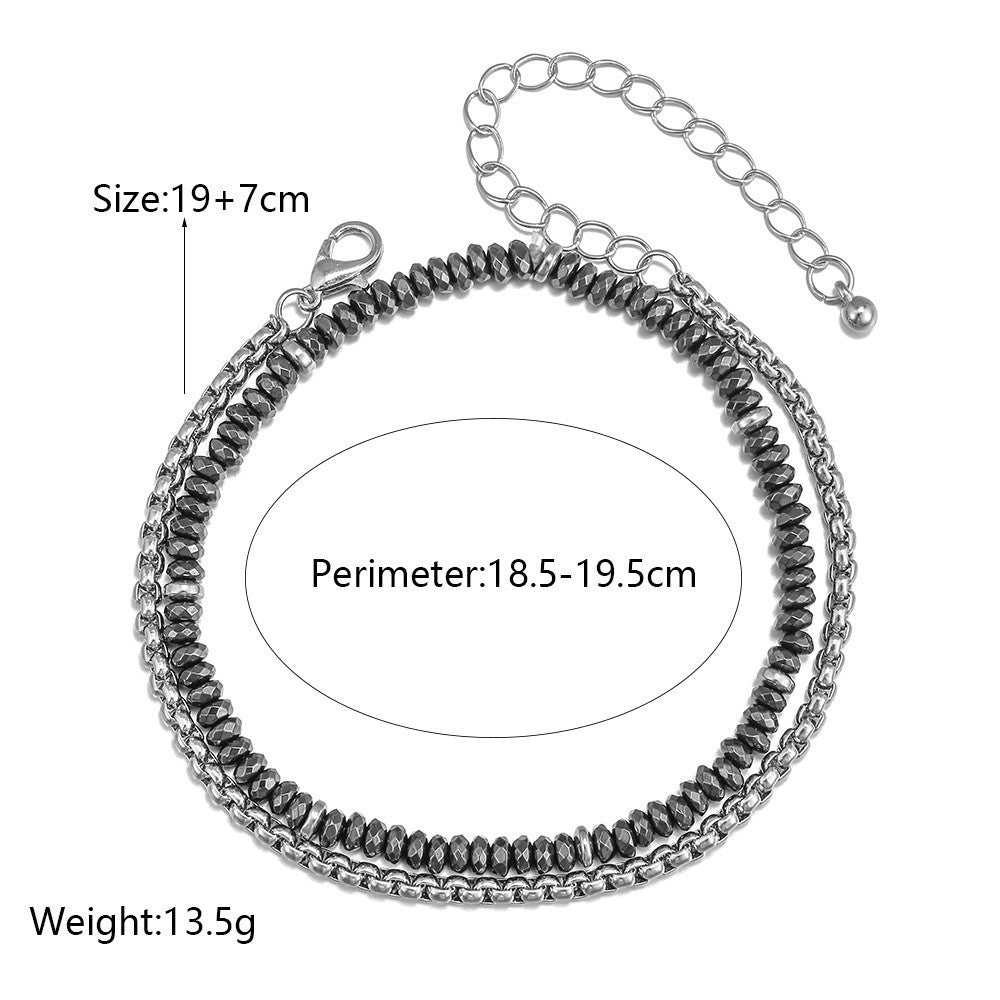 Minimalist Streetwear Geometric Round Hematite Handmade Bracelet Unisex