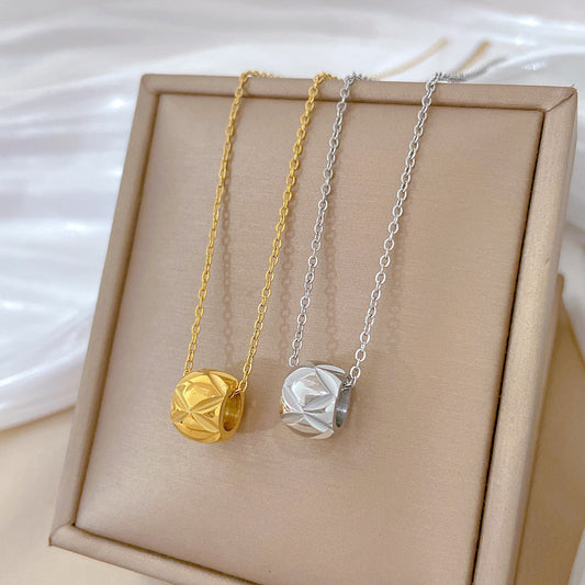 Collana da Donna Placcata in Acciaio al Titanio Stile Cartone Animato con Design a Vita Vuota e Motivo a Zucca
