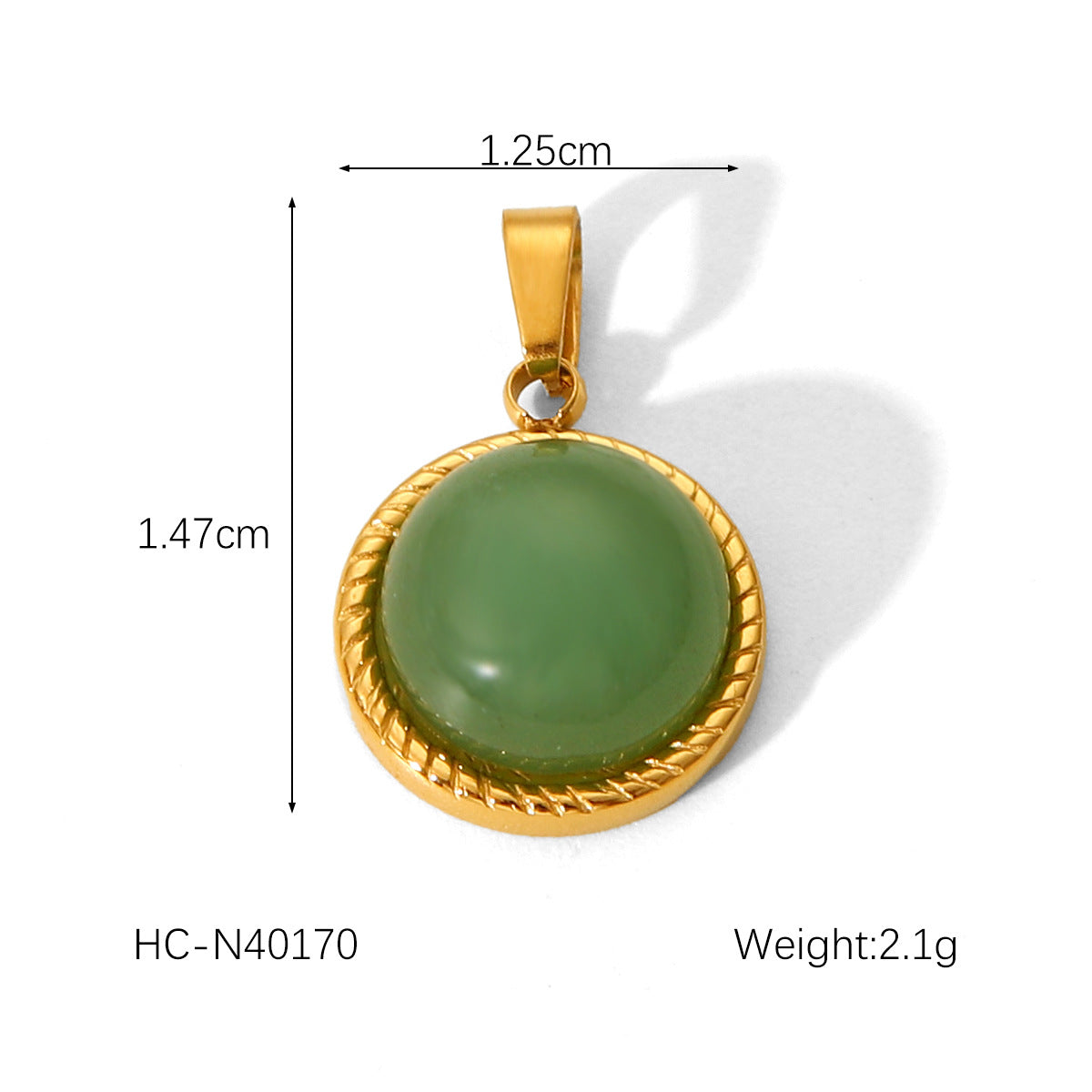 Vintage Luxury Geometric Round Oval Titanium Steel Stainless Steel Plated Gemstone Inlay Charm Bar