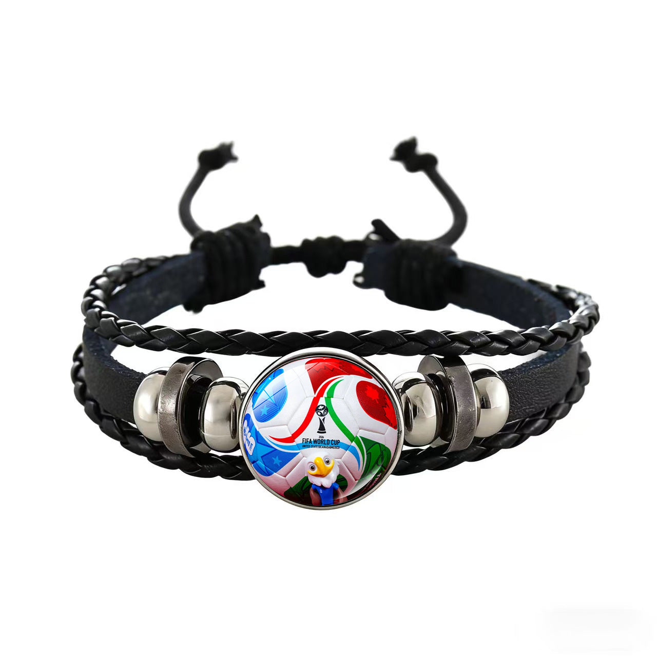 Unisex Cartoon Geometric Leather Bracelet Adjustable Wristband