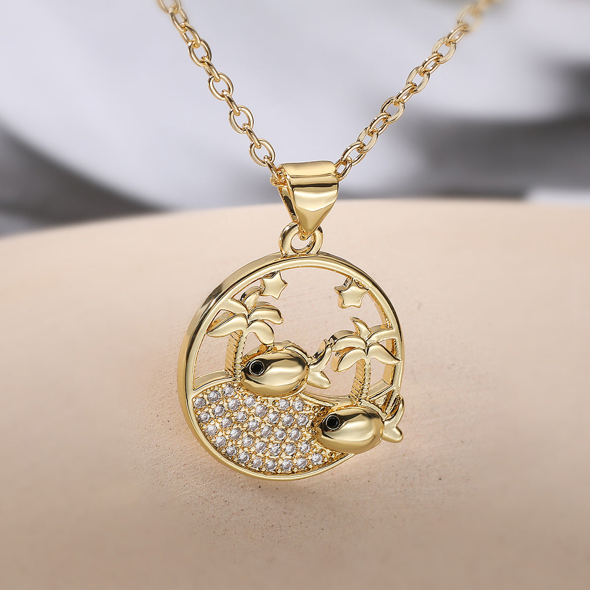 Minimalist Geometric Brass Pendant Necklace