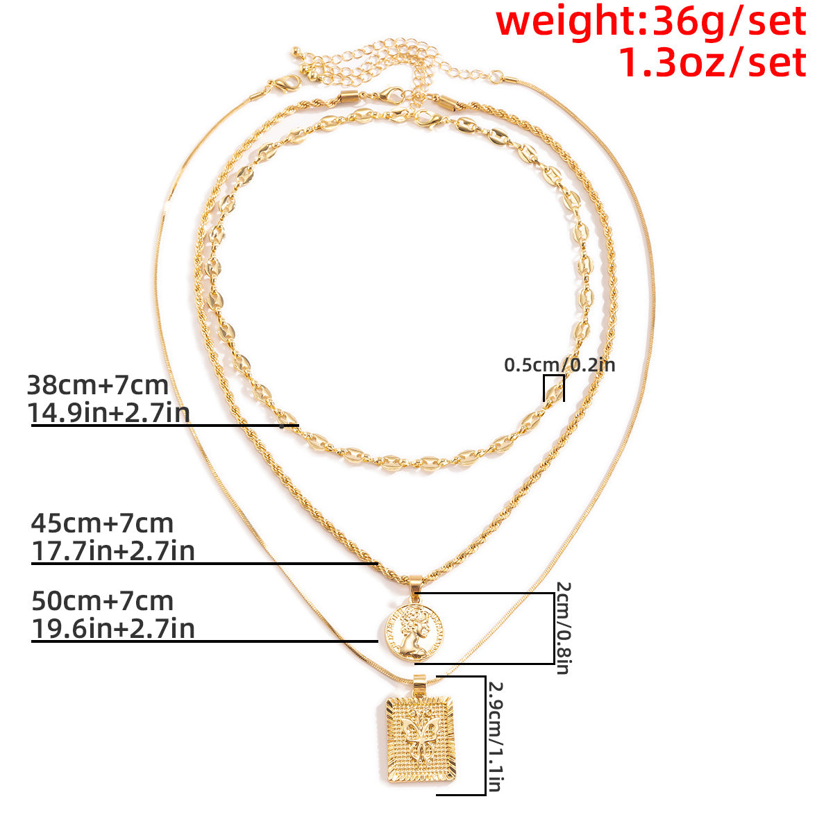 Ethnic Hip-hop Geometric Figure Pendant Plated Alloy Necklace Singapore Chain Women's Jewelry