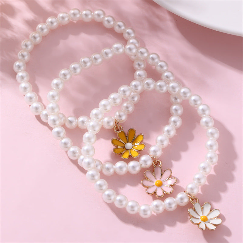 Set di Braccialetti Carini per Bambini con Ciondoli a Forma di Farfalla di Perla, Margherita, Cuore e Unicorno per Bambine dai 6 ai 10 Anni