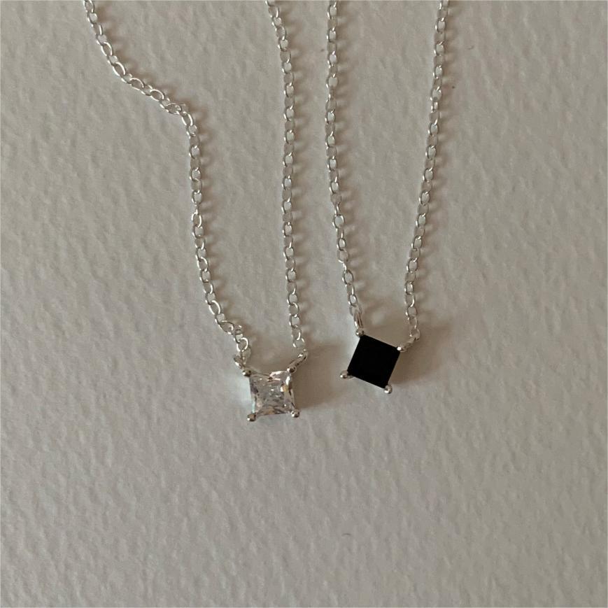 Minimalist Geometric Tulip Pendant Necklace in 925 Sterling Silver with Rhodium Plating on Snake Chain
