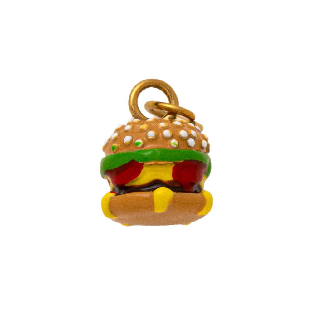 Vintage Stainless Steel PVD Gold Plated Ice Cream Burger Charm Bar