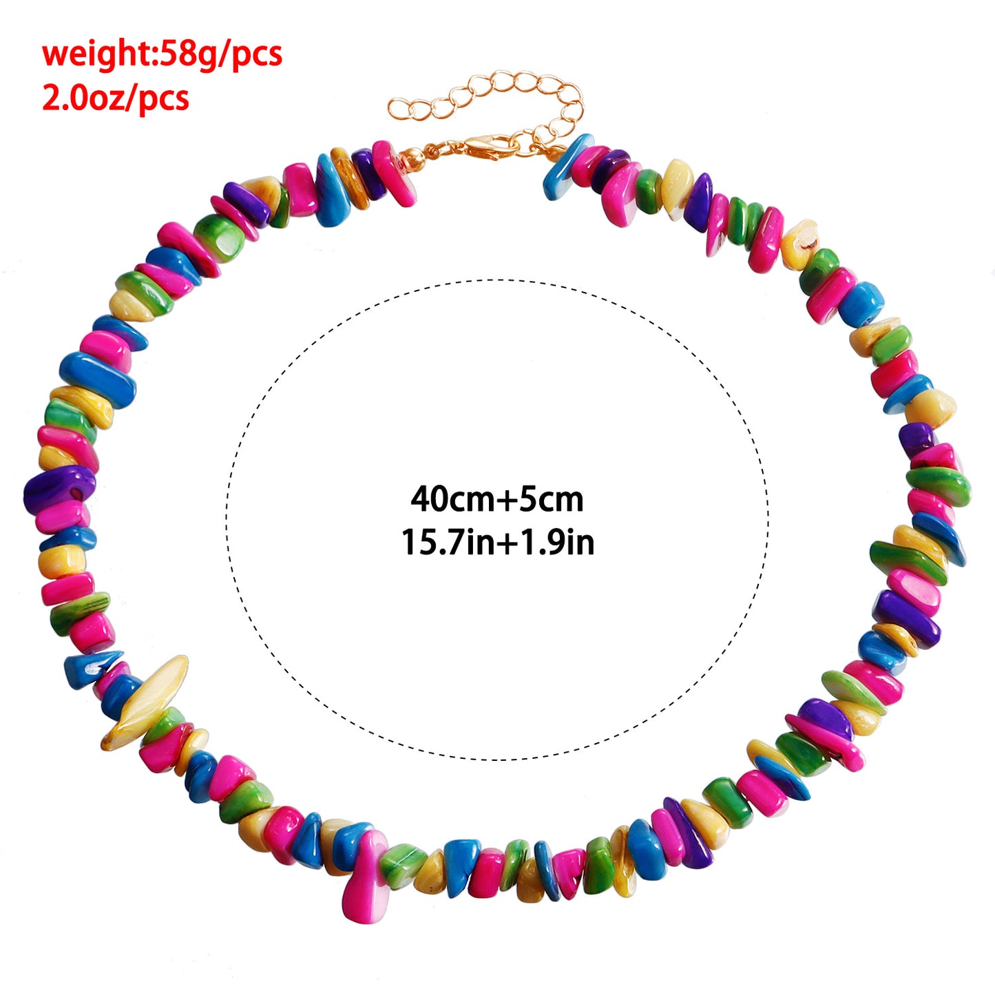 Collar Minimalista de Conchas Irregulares de Colores con Acabado Bañado y Estilo Cadena de Clavícula para Mujer