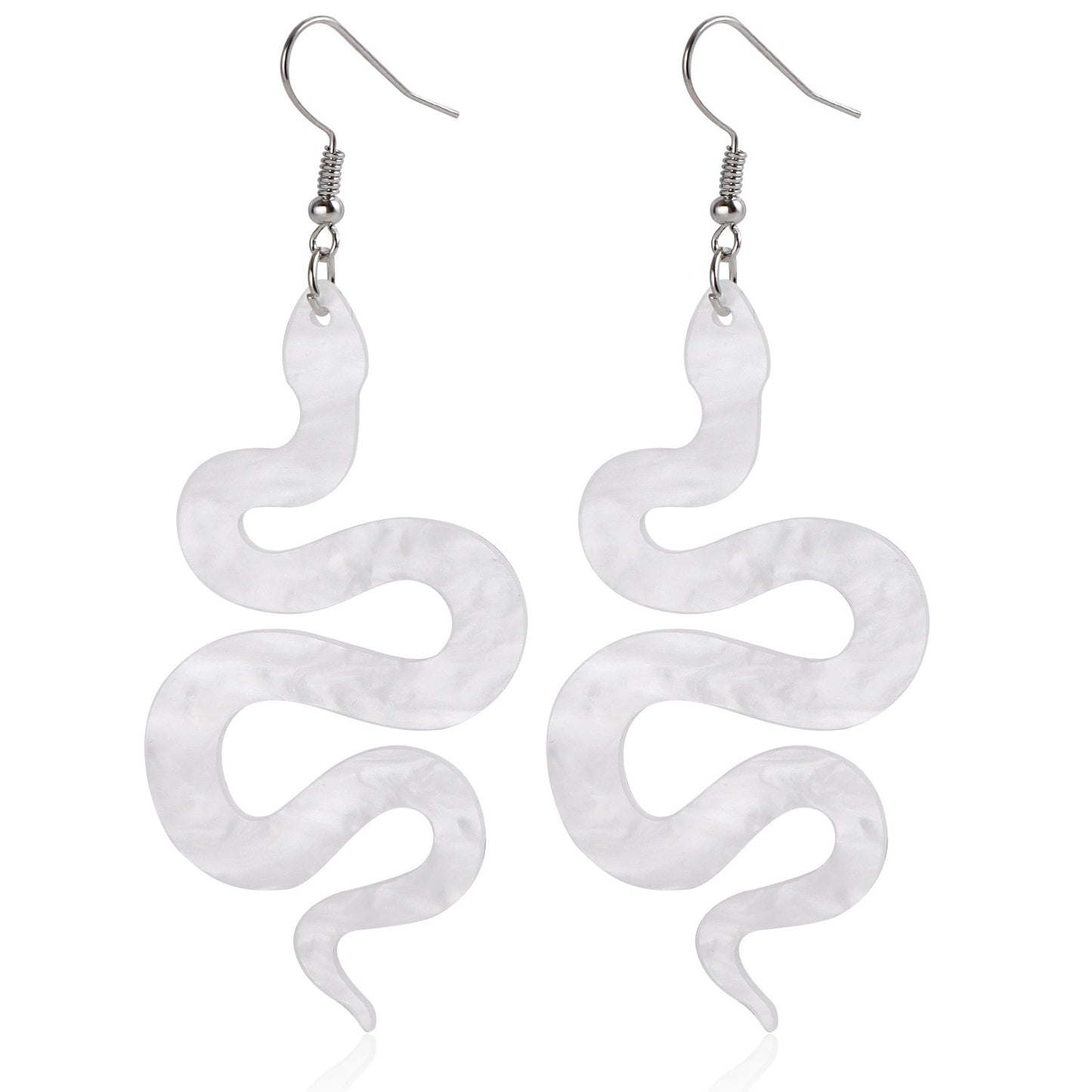 Geometric Blade-Shaped Alloy Earrings for Women with Plated Finish and Hollow-Cut Acrylic Accents