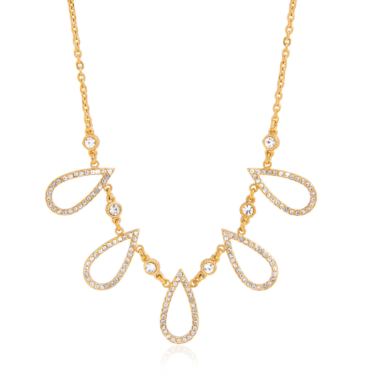 Minimalist 18K Gold Plated Geometric Teardrop Stainless Steel Necklace for Women