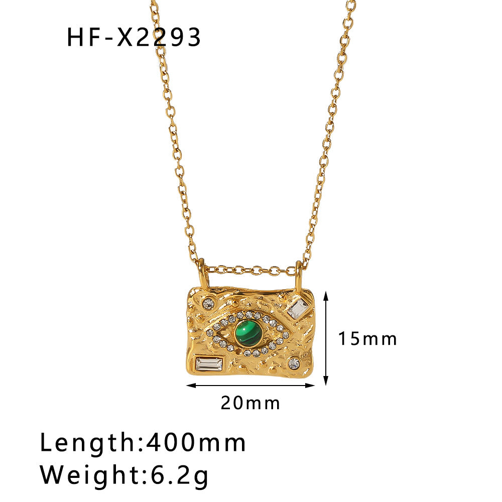 Collana Minimalista Geometrica in Acciaio Titanio con Pendente di Perla d'Acqua Dolce su Catena O, Placcata Sottovuoto in Oro 18K