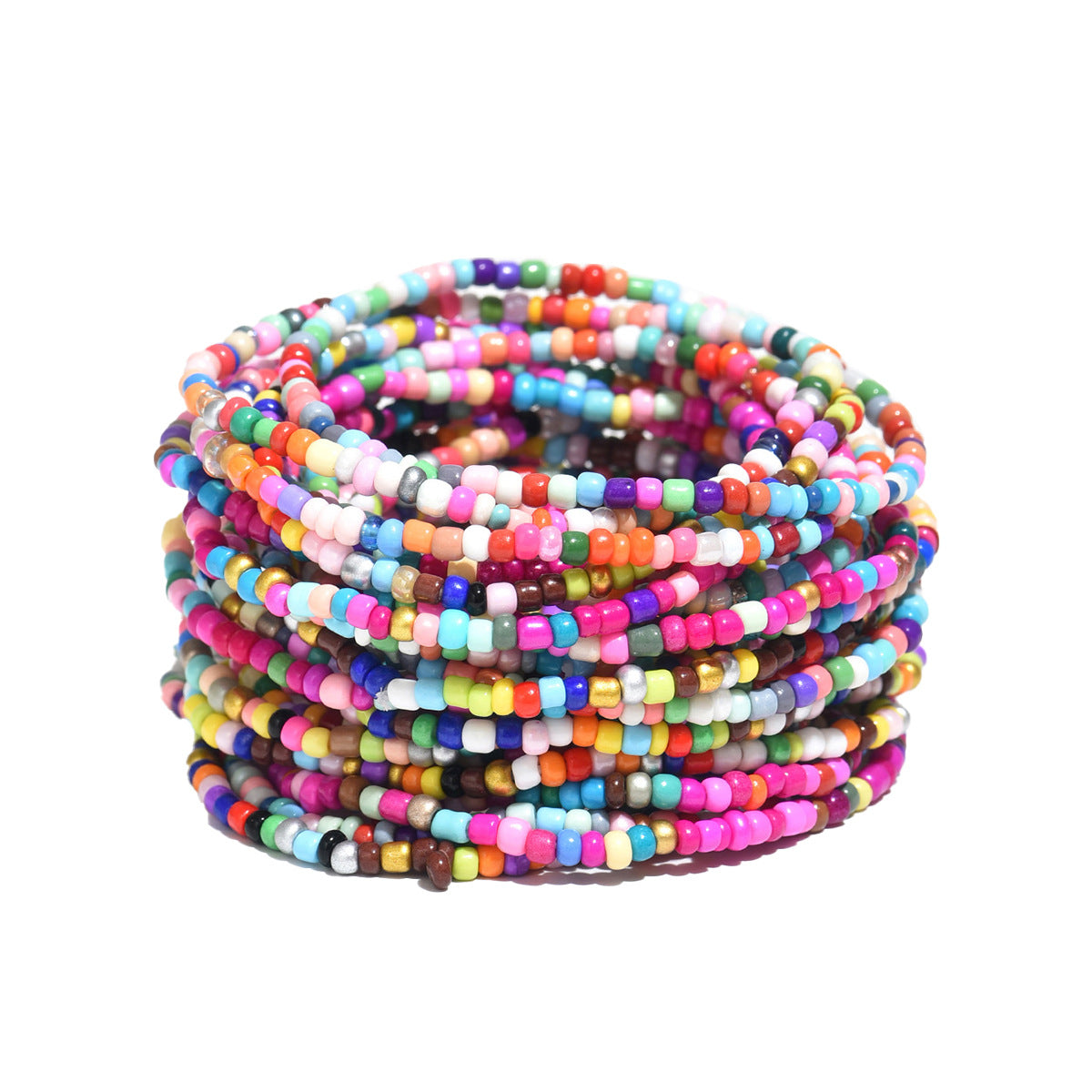 Geometric Minimalist Women's Multi-Layer Bracelet with Colorful Miyu Beads Handmade for Everyday Elegance