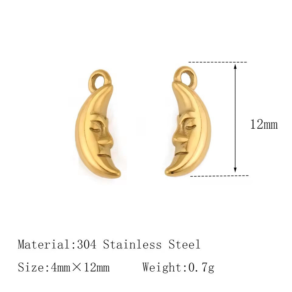 Vintage 18K Gold Plated Stainless Steel Fruit Pendant Charm Bar for Women