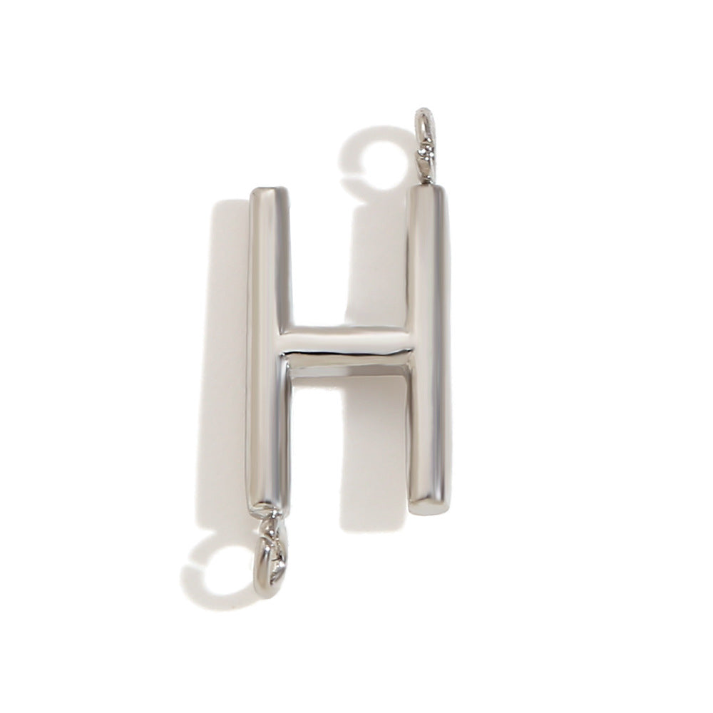 Minimalist 18K Gold Plated Stainless Steel Letter Charm Bar