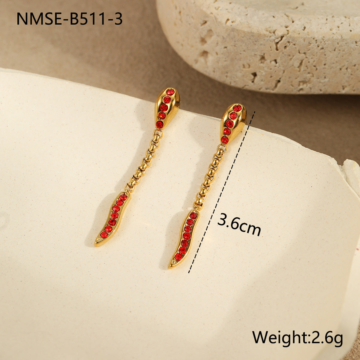Set di orecchini, bracciale e anello da donna in acciaio al titanio a forma di serpente, placcato e alla moda