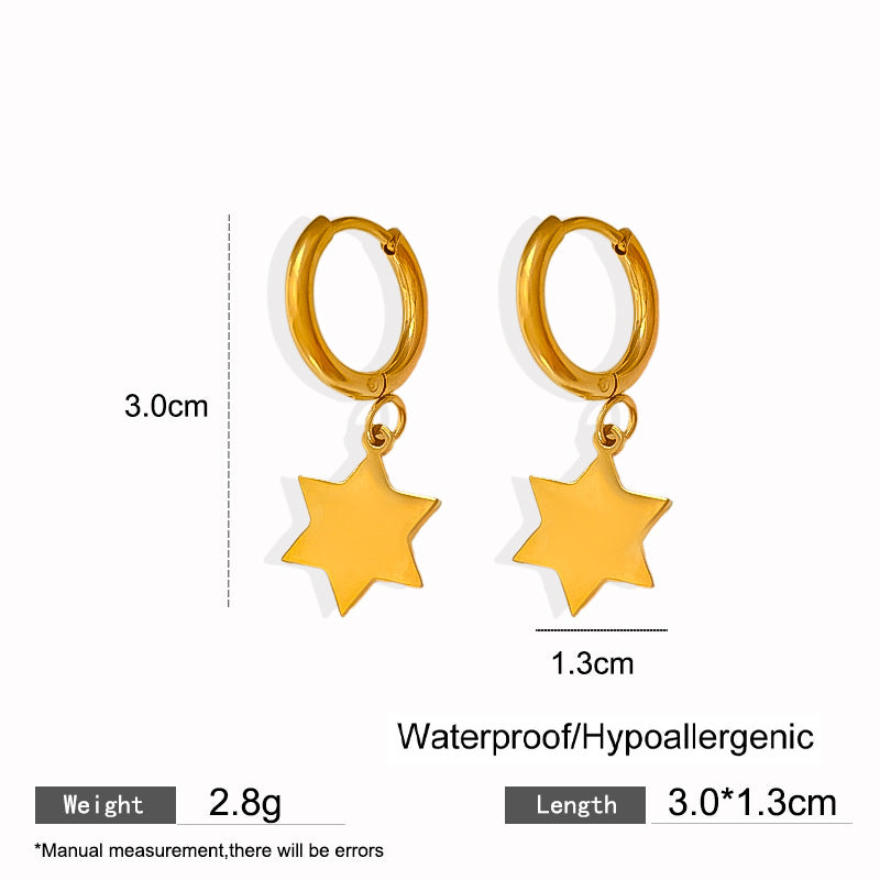 Elegant Titanium Steel Drip Oil Plated Stud Earrings for Women
