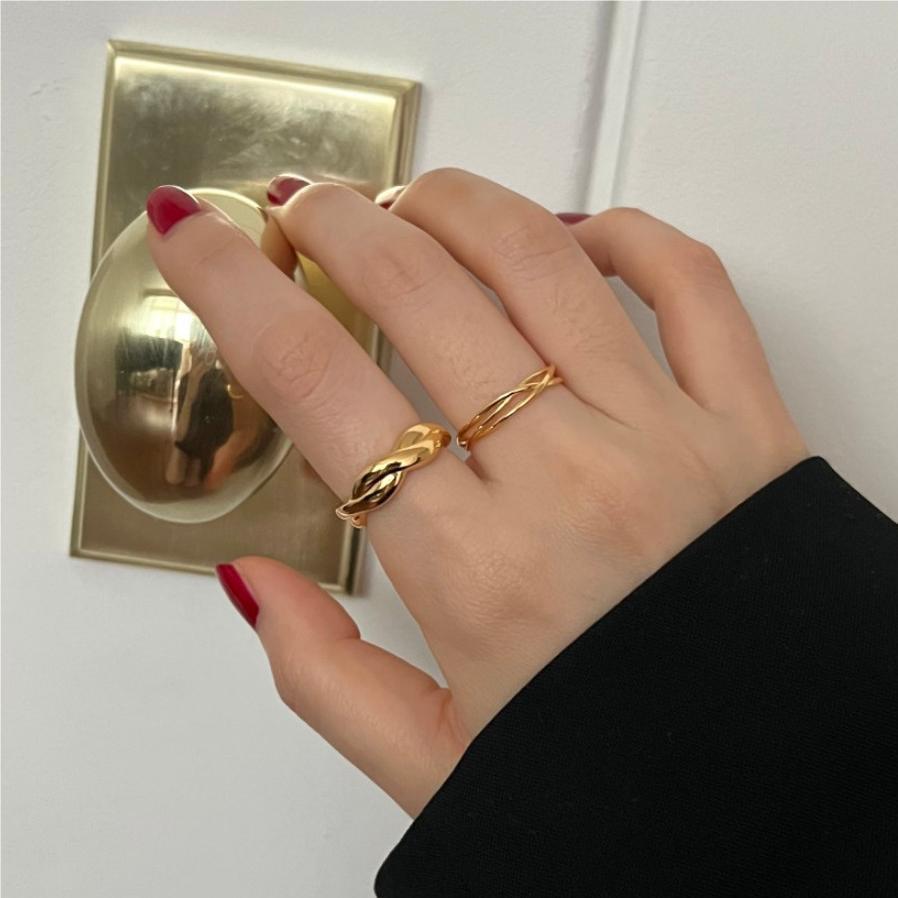 Minimalist Geometric Open Band Ring in 925 Sterling Silver for Women