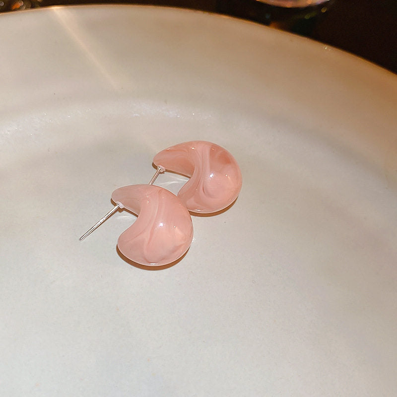 Pendientes de resina con forma de lágrima minimalistas e informales para mujer con postes de acero inoxidable