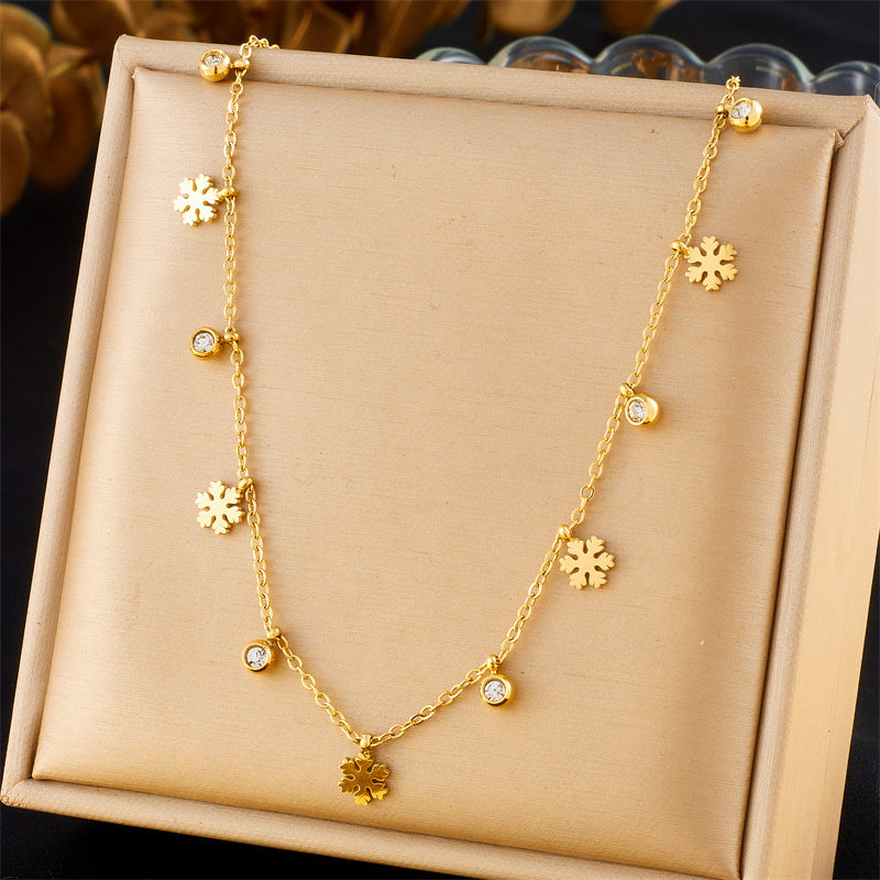 Minimalist Gold Plated Stainless Steel Butterfly Round Crown Eye Pendant Necklace and Bracelet Set for Women