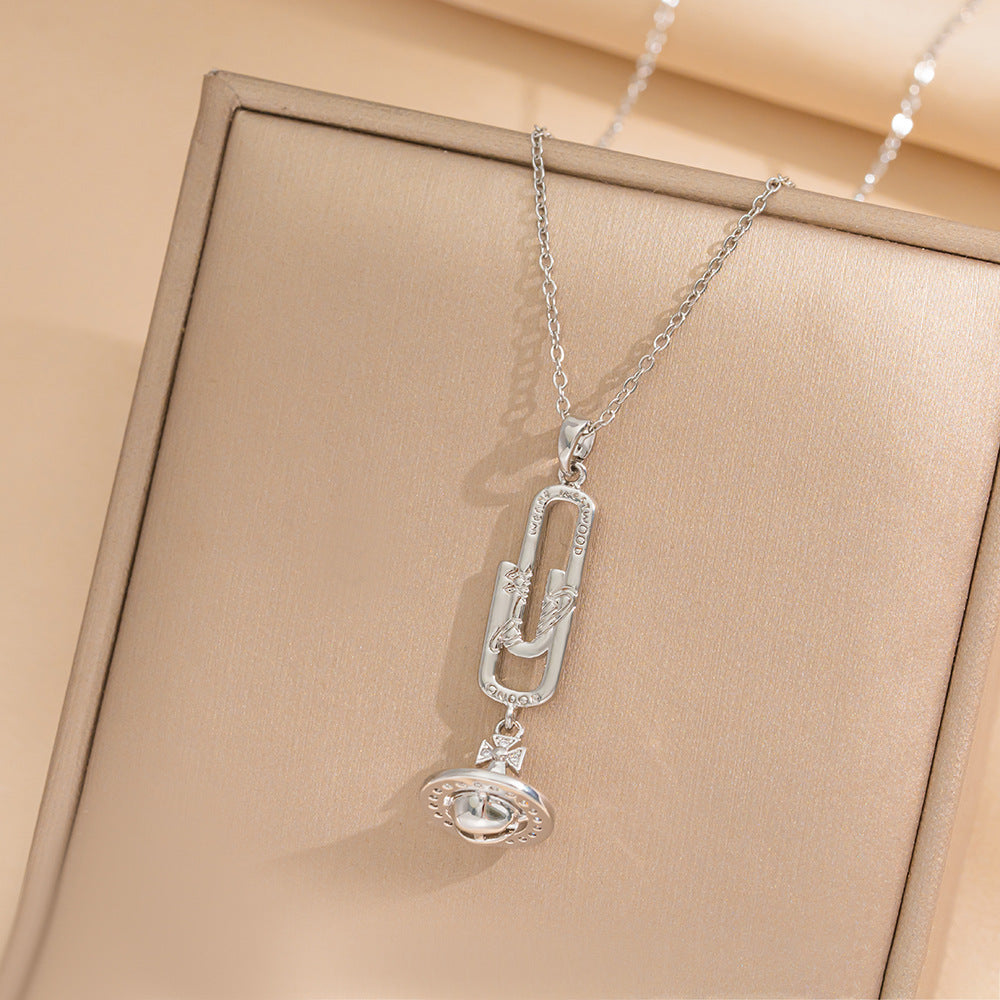 Minimalist Geometric Titanium Steel Necklace for Women with Gold Plating Locket Chain Fashion Accessory