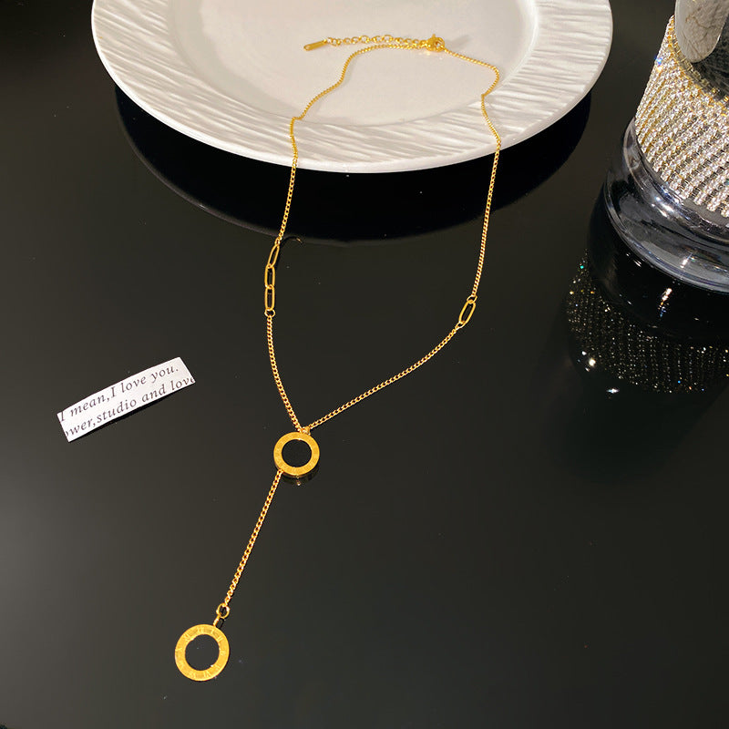 Minimalist Elegant Geometric Titanium Steel Plated Necklace for Women