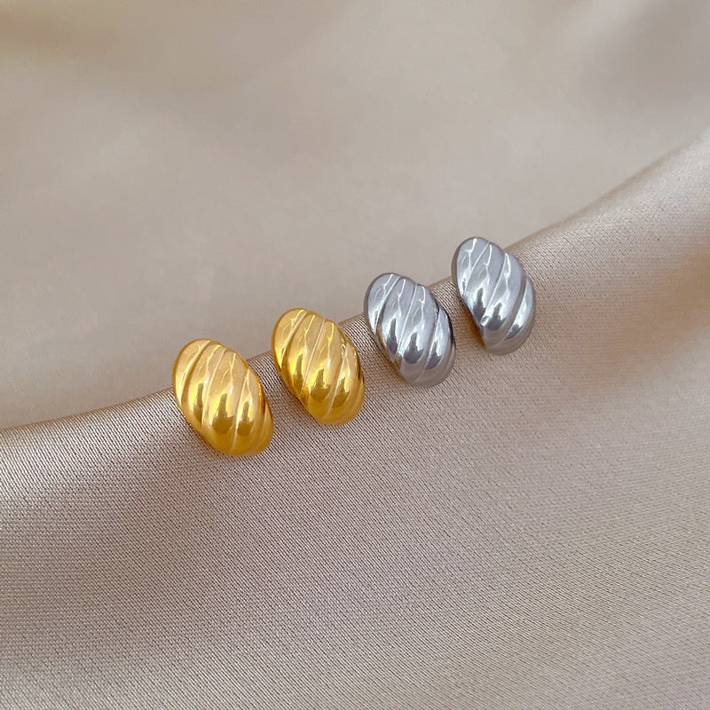 Minimalist Titanium Steel Geometric Stud Earrings for Women