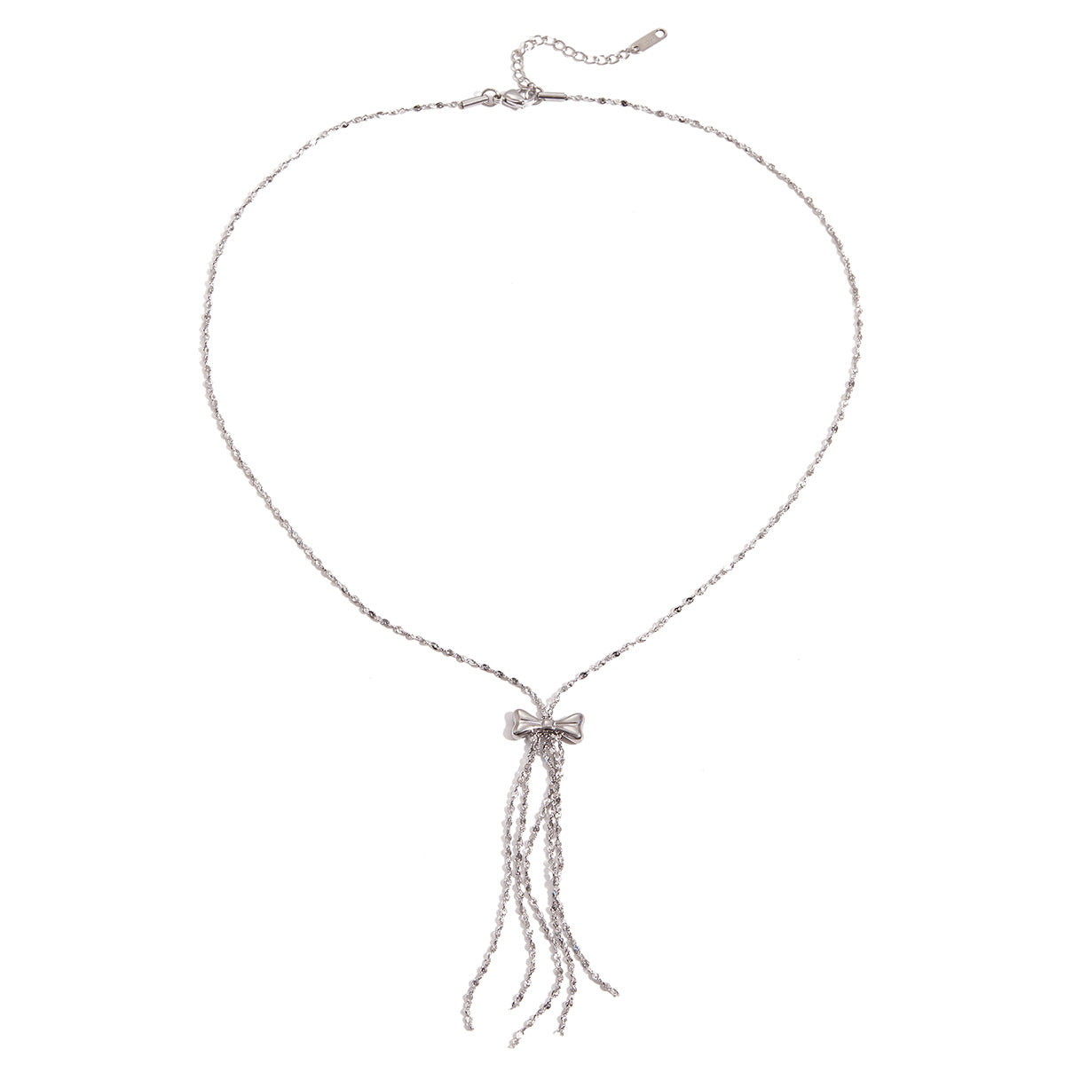 Collana pendente geometrica minimalista con frange in acciaio inossidabile con pendente in titanio e finitura placcata per donna