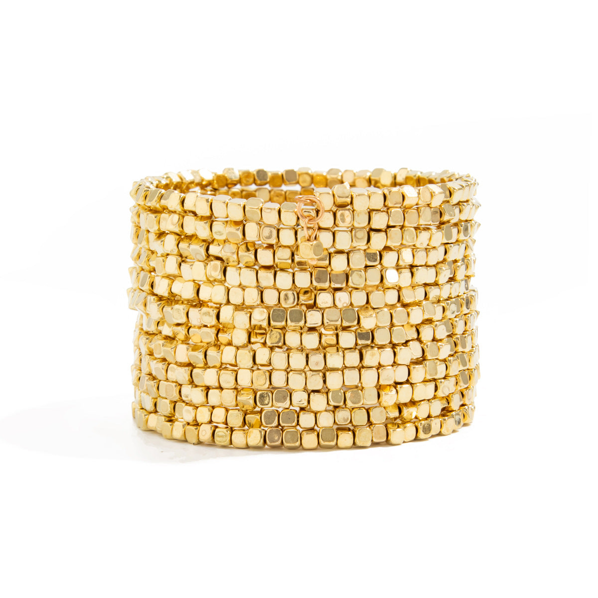 Luxury Gold Plated Brass Square Geometric Multi-layer Bracelet