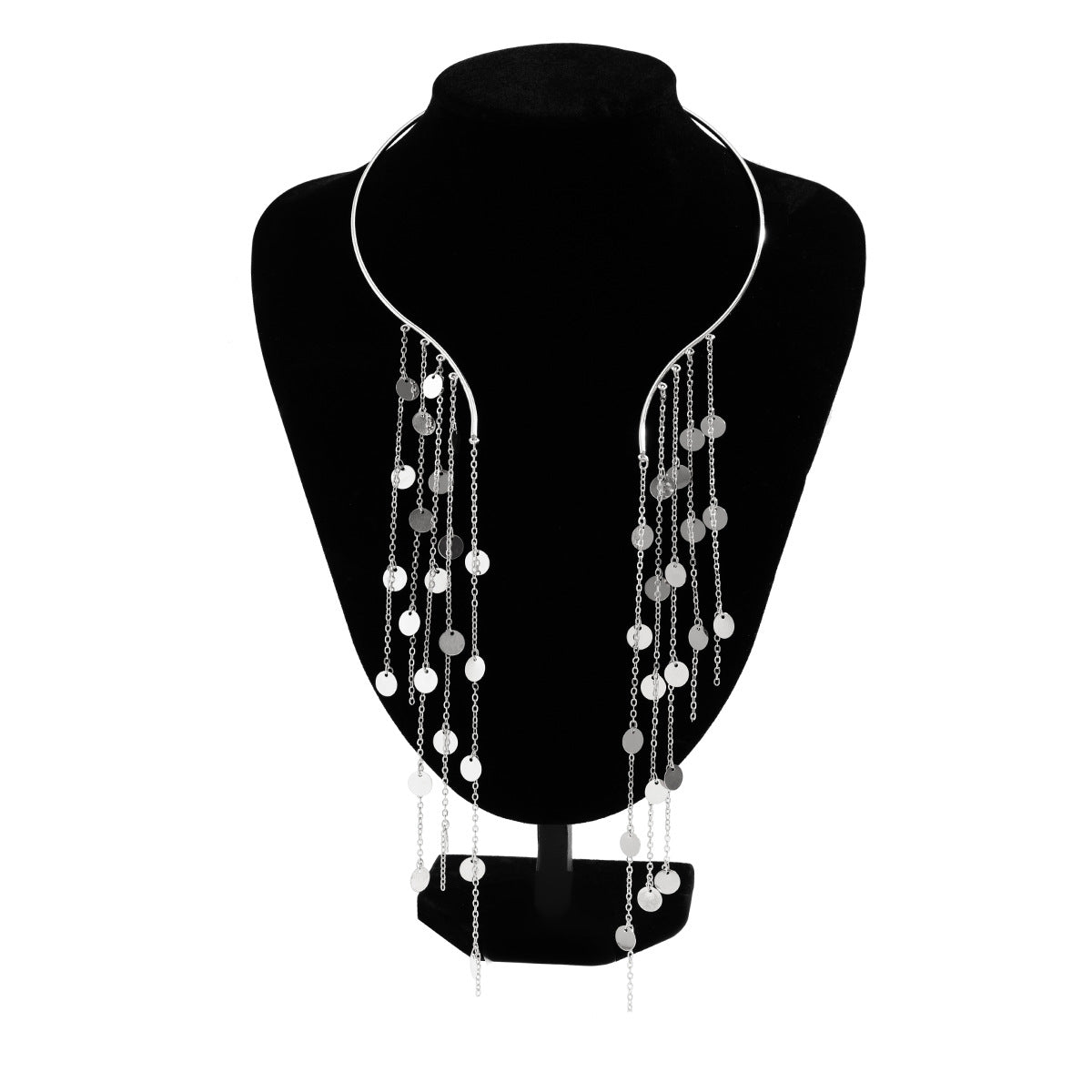 Collana girocollo da donna minimalista a forma di stella geometrica in metallo elettroplaccato con ciondolo in lega