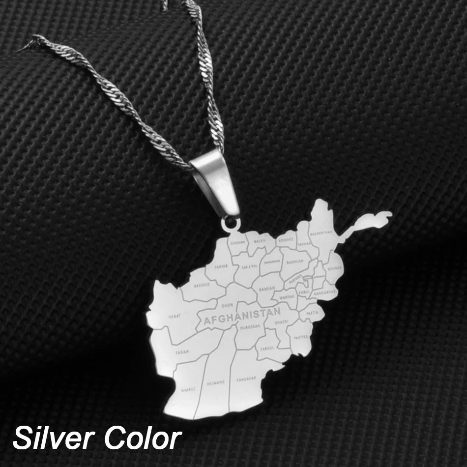 Minimalist Map City Pendant Necklace for Unisex in Stainless Steel with Titanium Steel Charm and Electroplated Finish