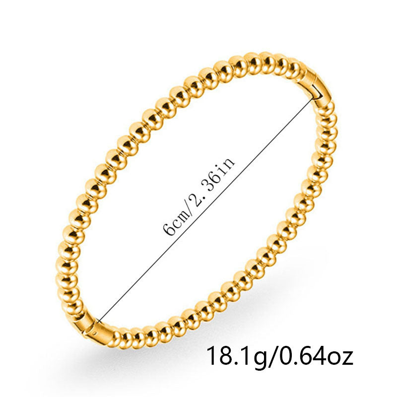 Elegant 18K Gold Plated Geometric Round Titanium Steel Bracelet