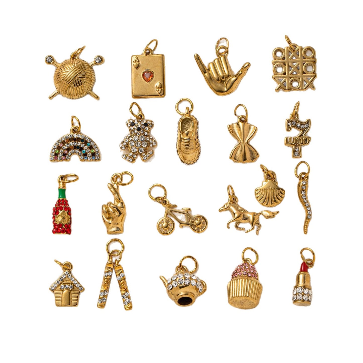 Fashion Business Stainless Steel PVD Gold Plated Charm Bar