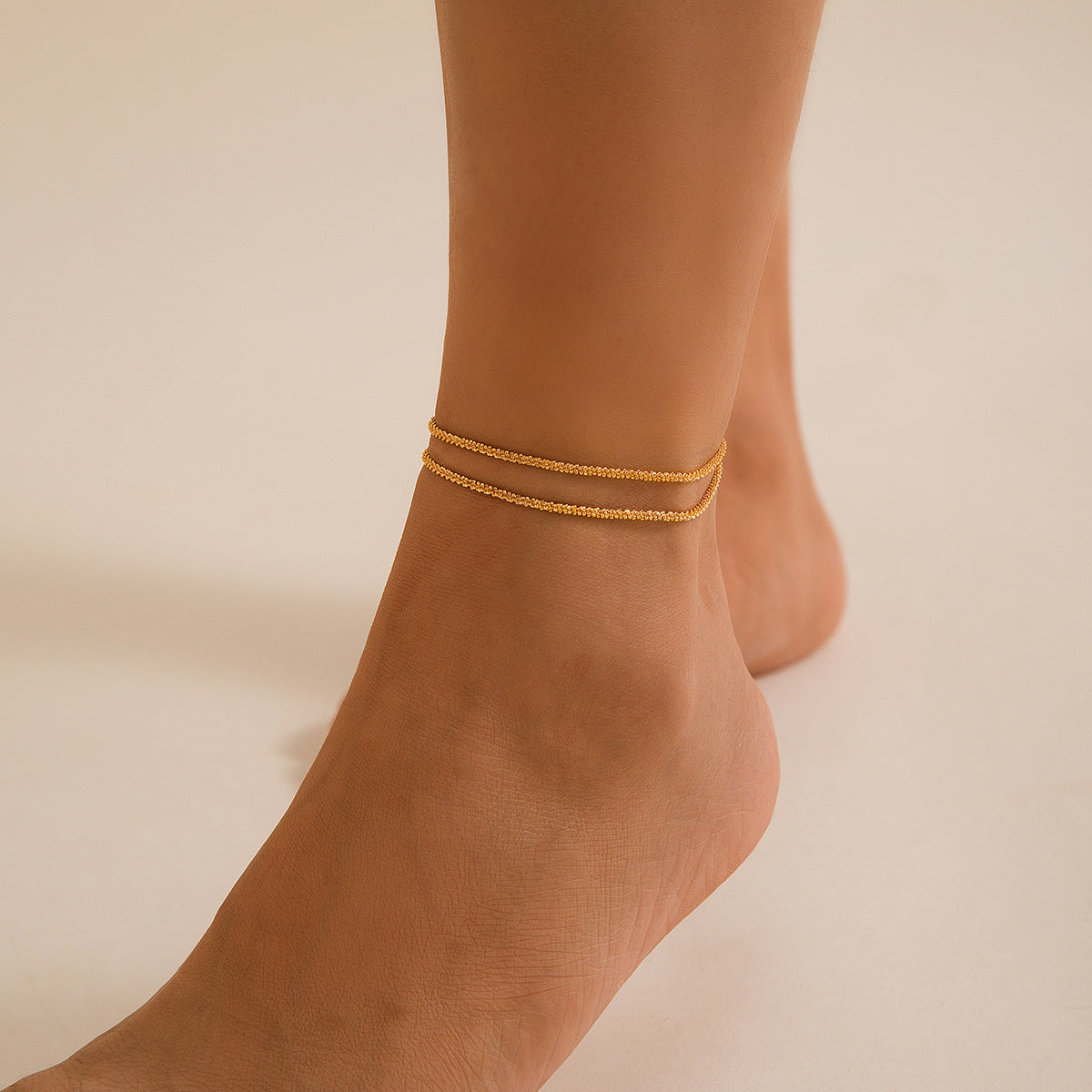 Wavy Brass Anklet for Women
