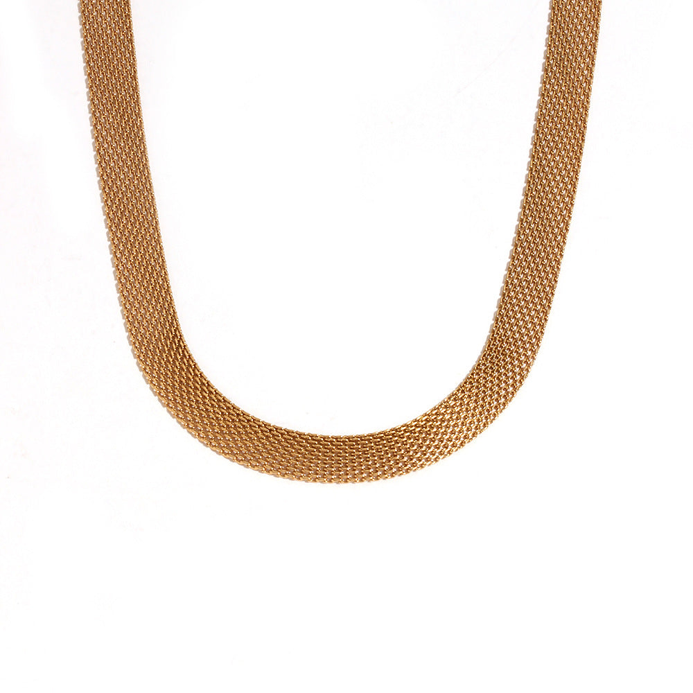 Set di collane girocollo da donna minimaliste geometriche in acciaio inossidabile placcate oro 18K