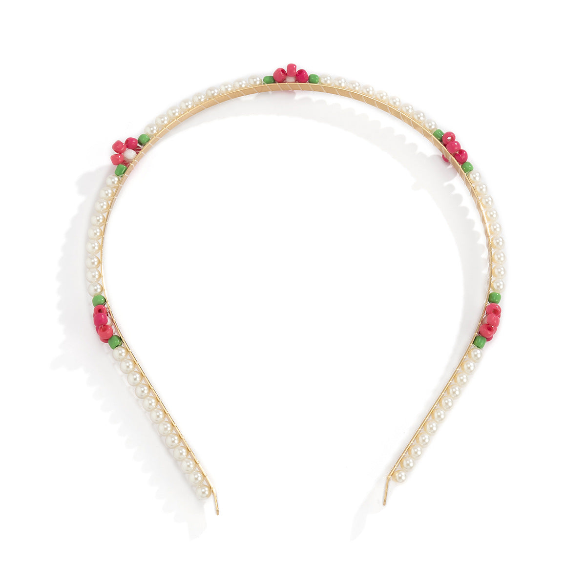 Sweet Floral Imitation Pearl Flower Iron Headband
