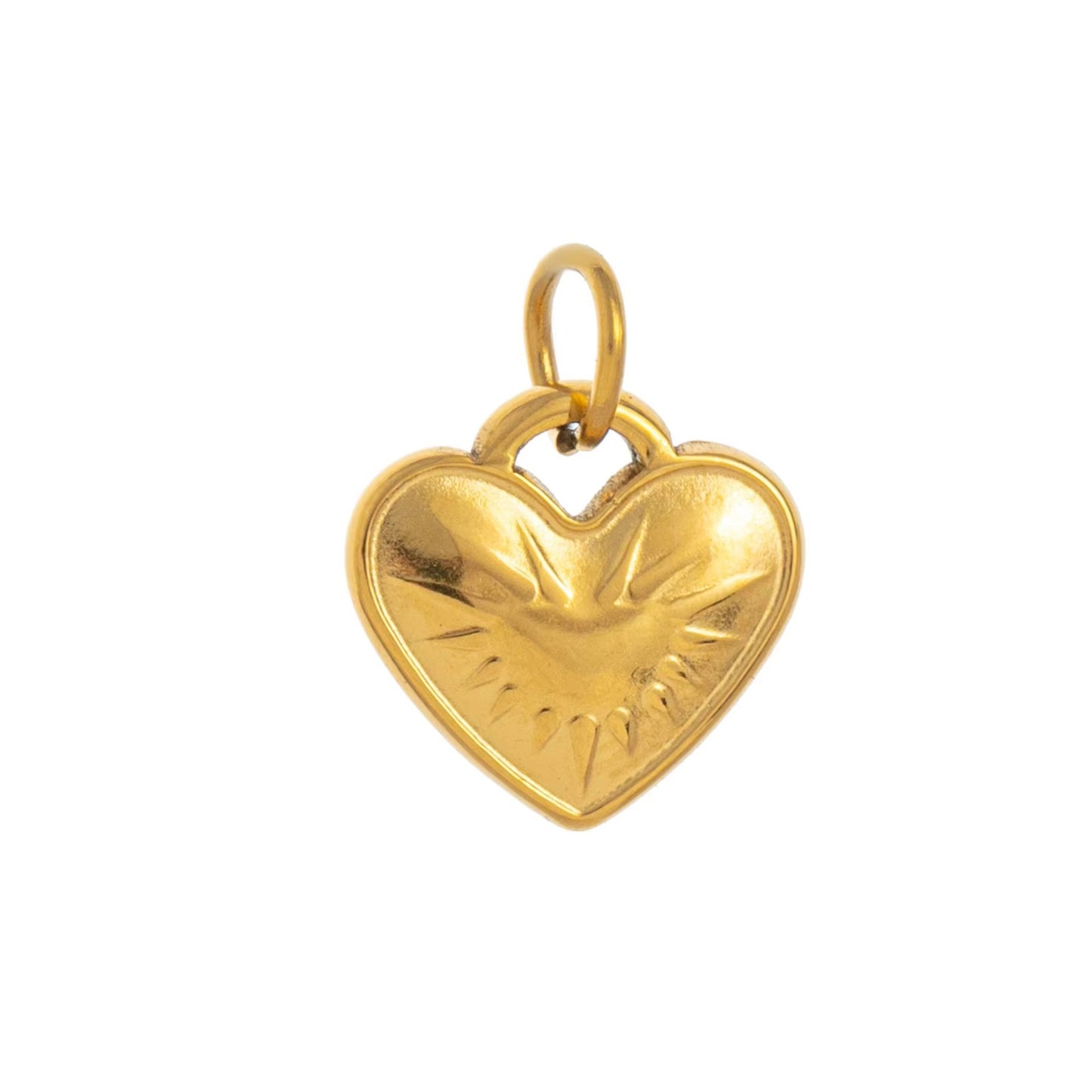 18K Gold Plated Stainless Steel Heart Charm Bar PVD Coated Pendant
