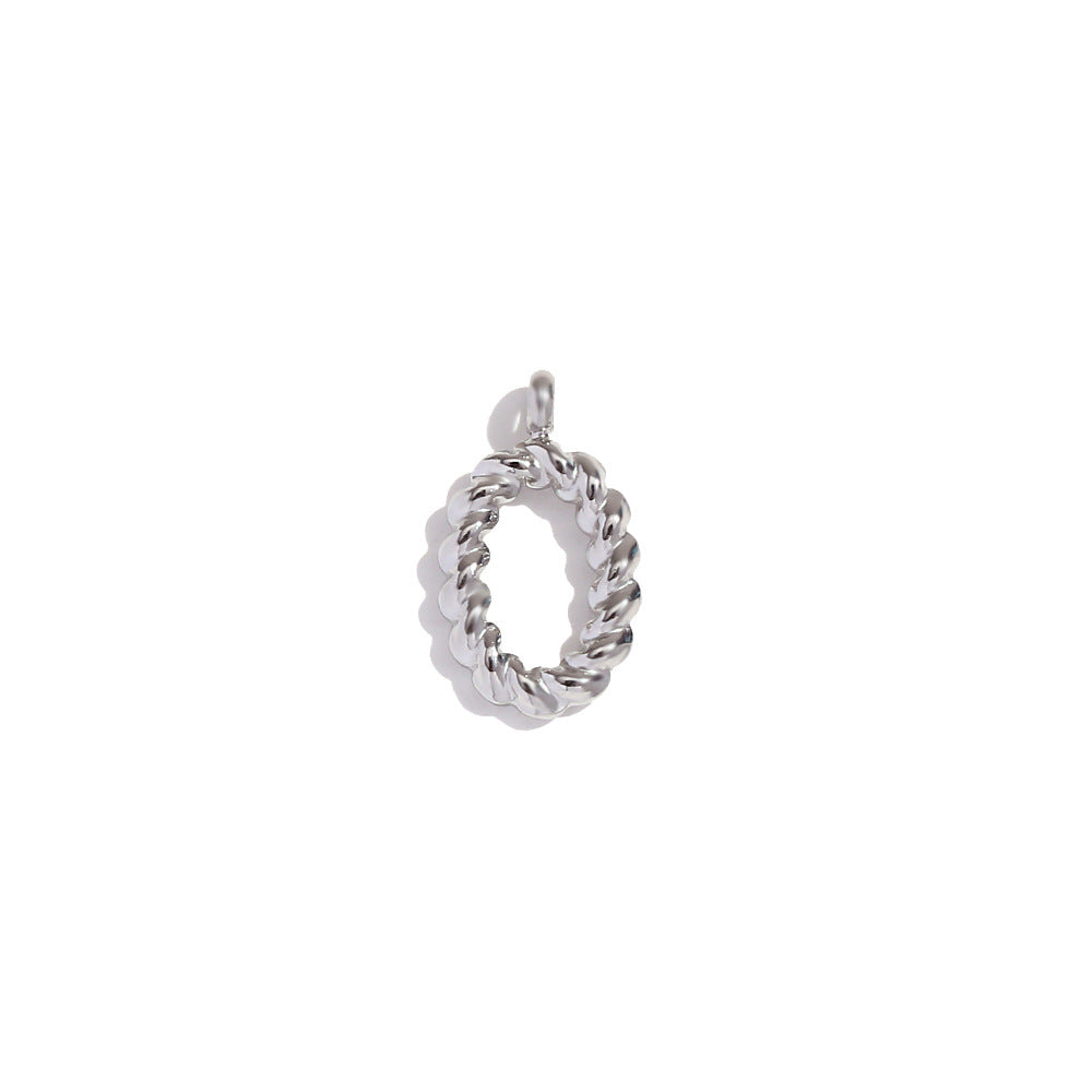 Collana con Pendente a Lettera Intrecciata Placcata in Acciaio Inossidabile, Stile Minimalista, da Donna