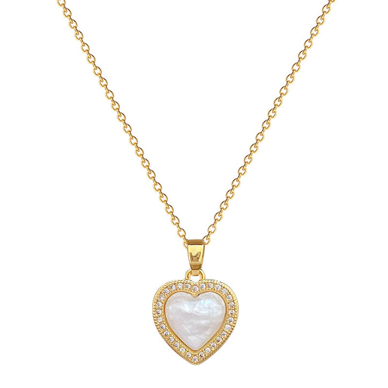 Luxury Titanium Steel Heart Geometric Necklace and Earrings Set