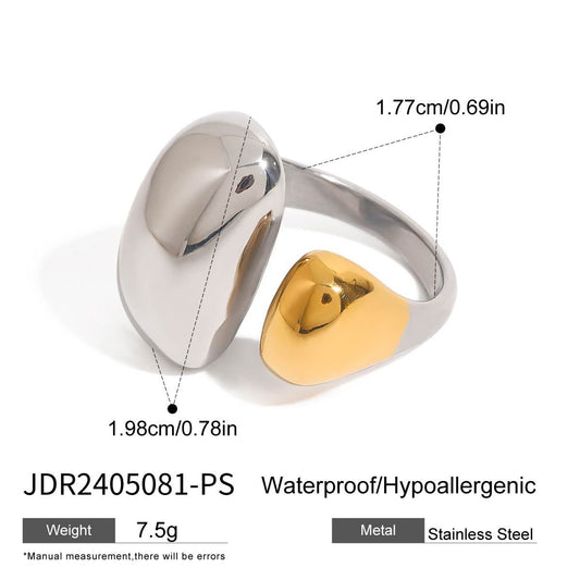 Geometric Plated Stainless Steel Ring for Women